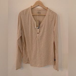 Patagonia White/Tan Henley Long Sleeve XL